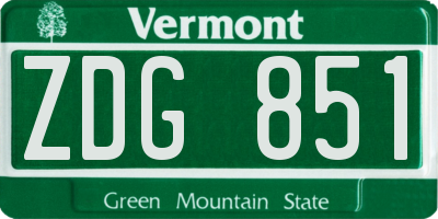 VT license plate ZDG851