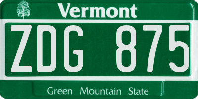 VT license plate ZDG875