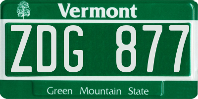 VT license plate ZDG877