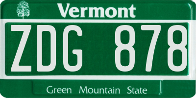 VT license plate ZDG878