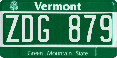 VT license plate ZDG879