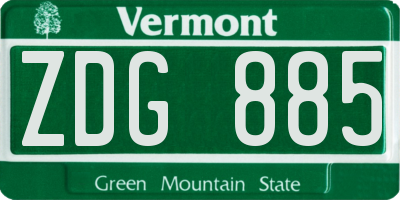 VT license plate ZDG885