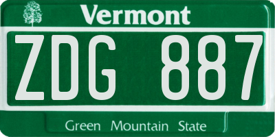 VT license plate ZDG887