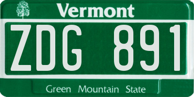 VT license plate ZDG891