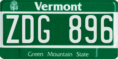 VT license plate ZDG896