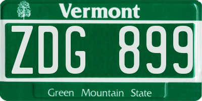 VT license plate ZDG899