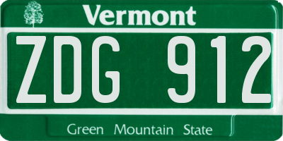 VT license plate ZDG912