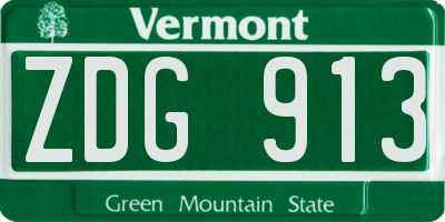 VT license plate ZDG913
