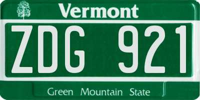 VT license plate ZDG921