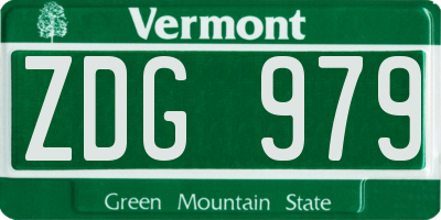 VT license plate ZDG979