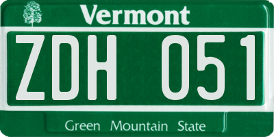 VT license plate ZDH051