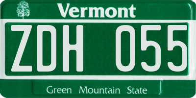 VT license plate ZDH055