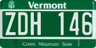 VT license plate ZDH146