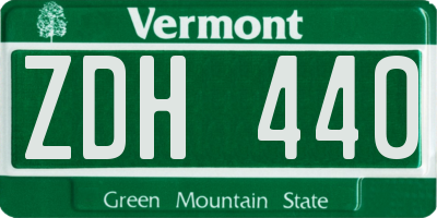 VT license plate ZDH440