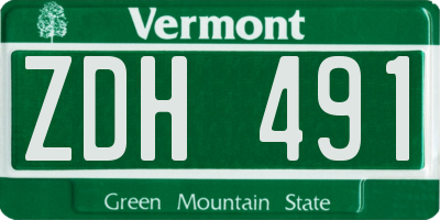 VT license plate ZDH491