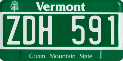 VT license plate ZDH591
