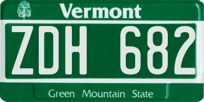 VT license plate ZDH682