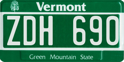 VT license plate ZDH690