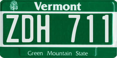 VT license plate ZDH711