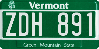 VT license plate ZDH891