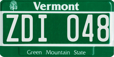 VT license plate ZDI048