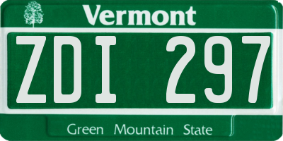 VT license plate ZDI297