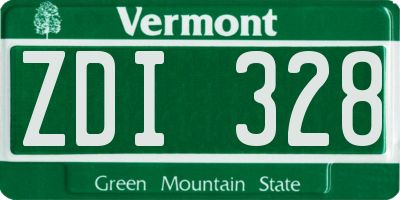 VT license plate ZDI328