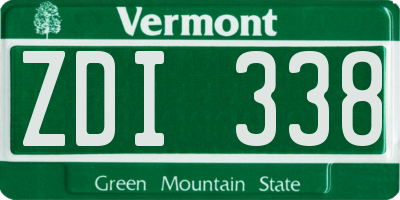 VT license plate ZDI338