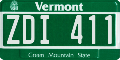 VT license plate ZDI411