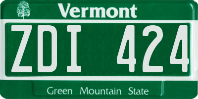 VT license plate ZDI424