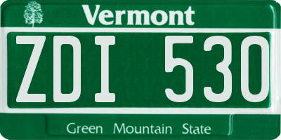 VT license plate ZDI530