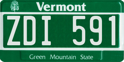 VT license plate ZDI591