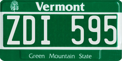 VT license plate ZDI595
