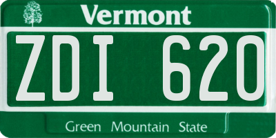 VT license plate ZDI620
