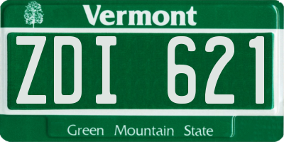 VT license plate ZDI621