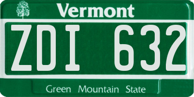 VT license plate ZDI632
