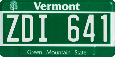 VT license plate ZDI641