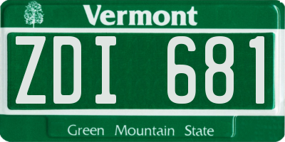 VT license plate ZDI681