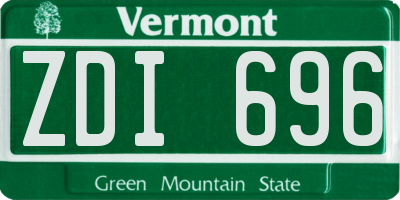 VT license plate ZDI696
