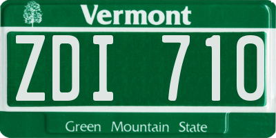VT license plate ZDI710