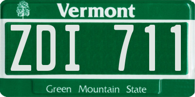 VT license plate ZDI711