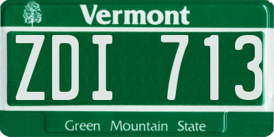 VT license plate ZDI713