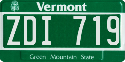 VT license plate ZDI719