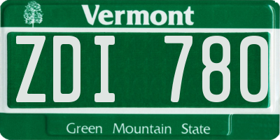 VT license plate ZDI780