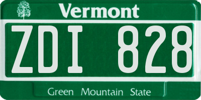 VT license plate ZDI828