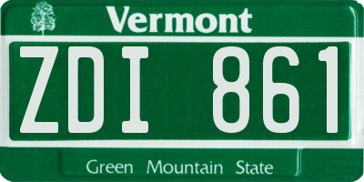 VT license plate ZDI861