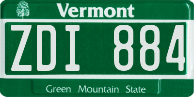 VT license plate ZDI884