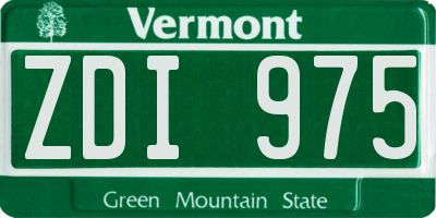 VT license plate ZDI975