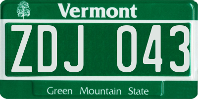 VT license plate ZDJ043