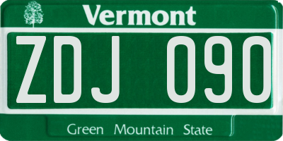 VT license plate ZDJ090